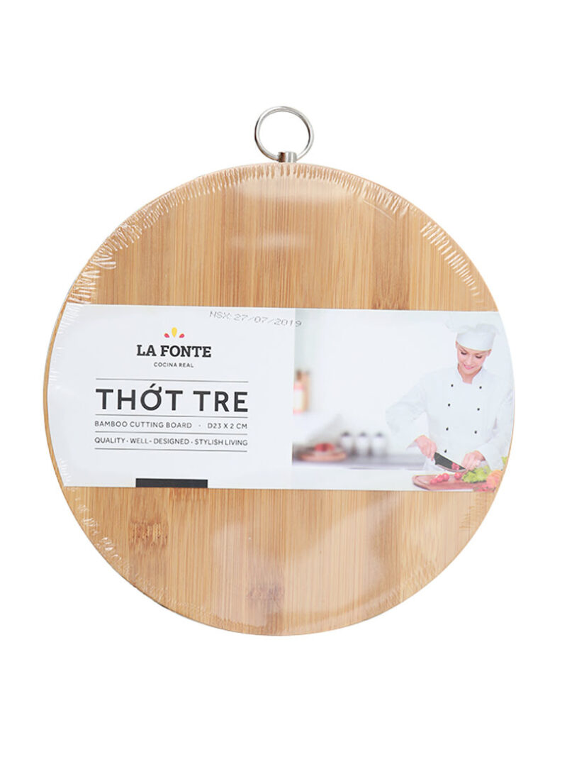 Thớt tre hình tròn La Fonte 23x2x23cm TT03